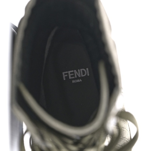 New FENDI FF Croc Embossed Womens Combat Boots 38 - Picture 4 of 10
